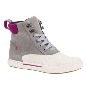 Stylish Gray and White Ankle Boots